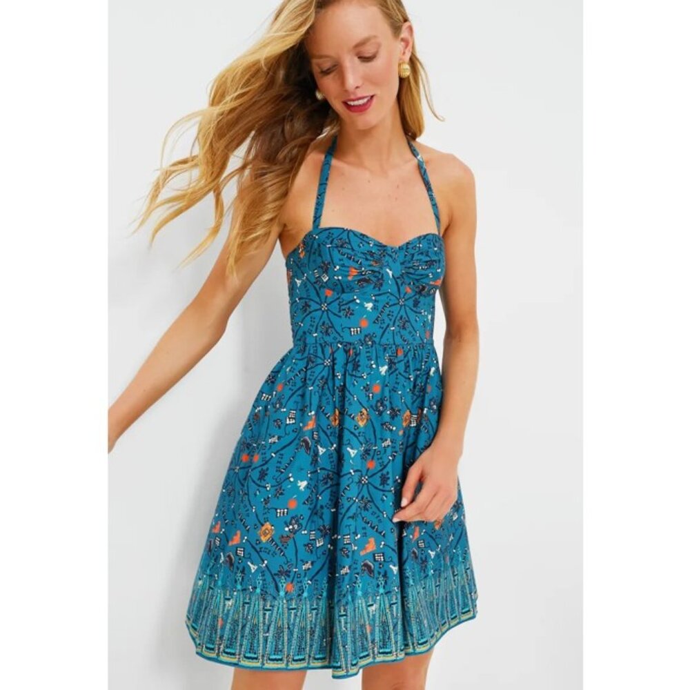 Emporio Sirenuse Freda Bustier Mini Dress IT 48 US 12 Cotton Poplin NWT